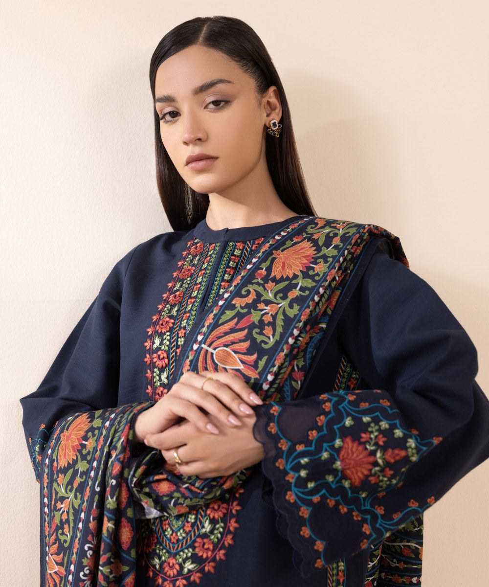 Lawn-3PC Embroidered with Digital Printed Jacquard Dupatta-5116