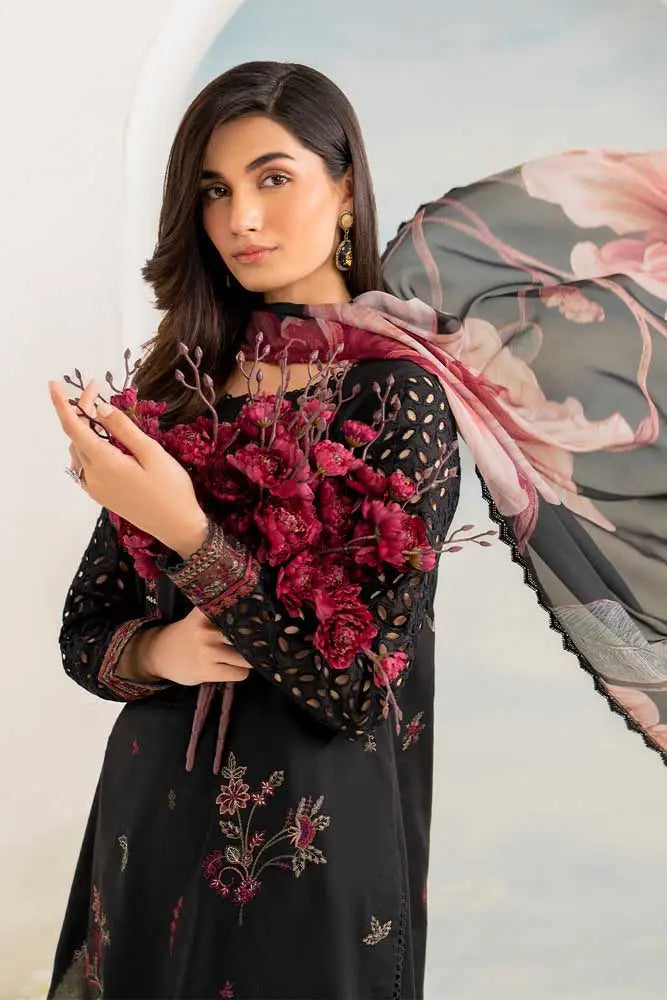 Lawn-3PC Embroidered with Digital Printed Jacquard Dupatta-5074