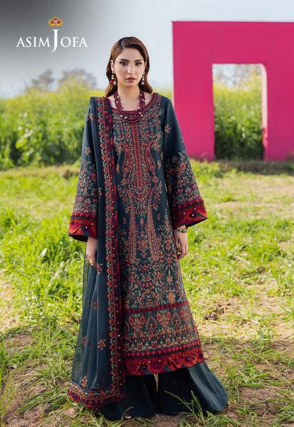 Lawn-3PC Embroidered Shirt with Chiffon Embroidered Dupatta- 5085
