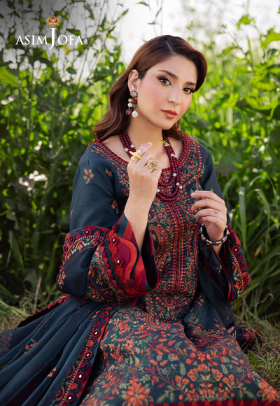 Lawn-3PC Embroidered Shirt with Chiffon Embroidered Dupatta- 5085