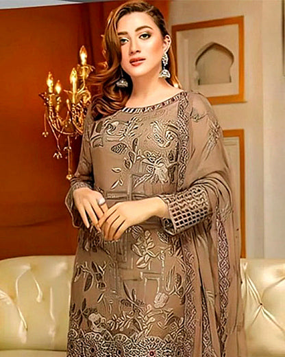 Lawn-3PC Embroidered with Chiffon Embroidered Dupatta-5186