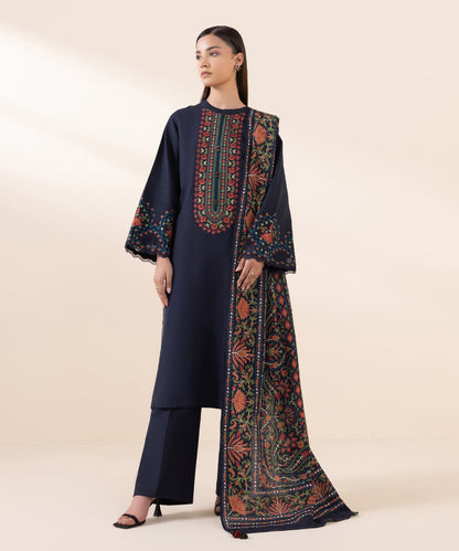Lawn-3PC Embroidered with Digital Printed Jacquard Dupatta-5116