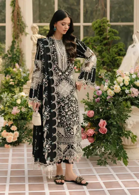 Lawn-3PC Embroidered Shirt With Khadi Net Embroidered Dupatta-5216