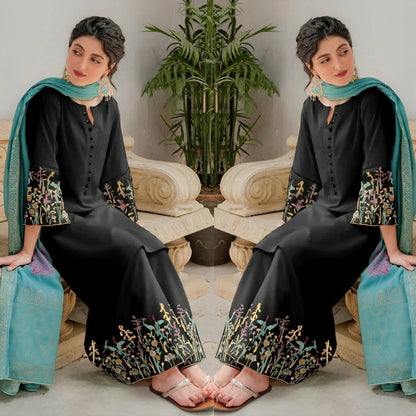 Lawn 3PC Embroidered Shirt with Digital Printed Jauqard Dupatta-5188