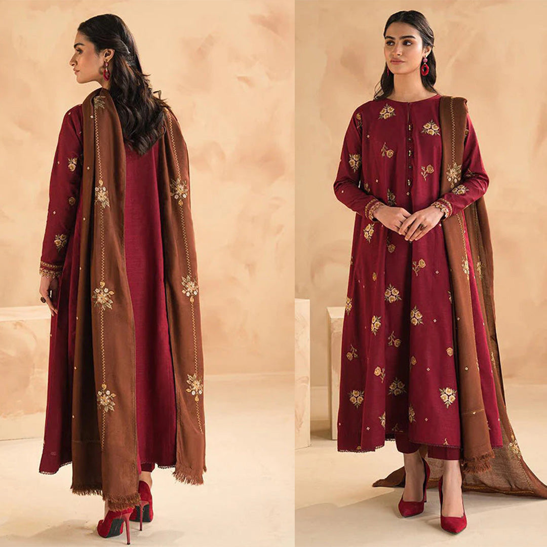 Lawn 3PC Embroidered With Lawn Embroidered Dupatta-5179