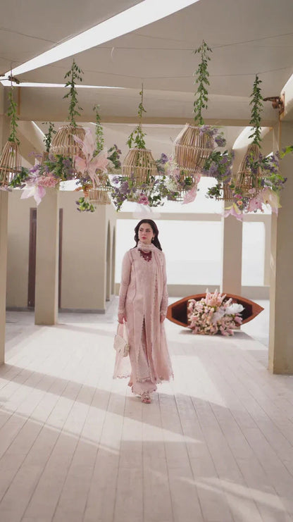 Lawn-3PC Embroidered Shirt with Organza Embroidered Dupatta-1270