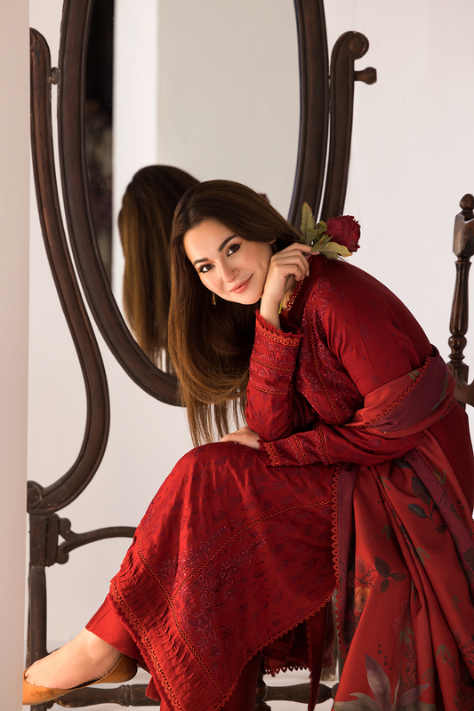 3PC LAWN EMBROIDERED SHIRT WITH DIGITAL PRINTED JACQUARD DUPATTA-5005