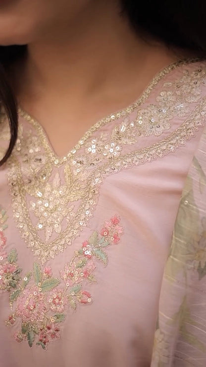 Lawn-3PC Embroidered Shirt with Organza Digital Printed Dupatta-5206