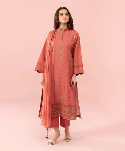 Lawn 3PC Embroidered with Chiffon Embroidered Dupatta-5034