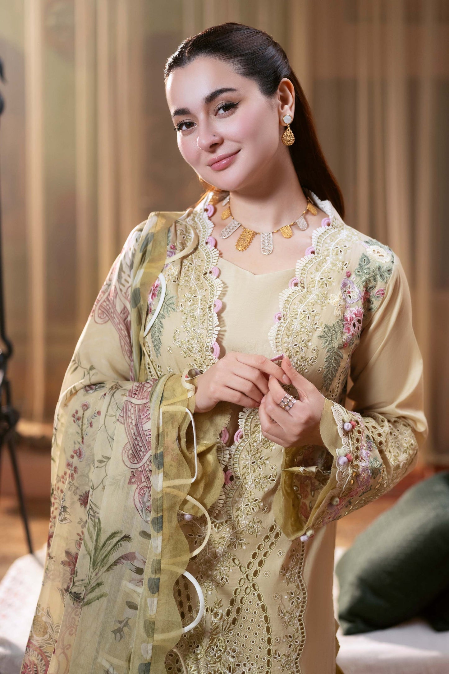 Lawn-3PC Embroidered Shirt with Digital Printed Jacquard Dupatta-1426