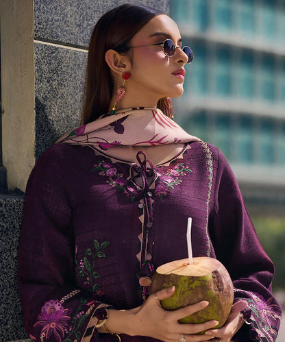 Lawn-3PC Embroidered with Digital Printed Jacquard Dupatta-5021