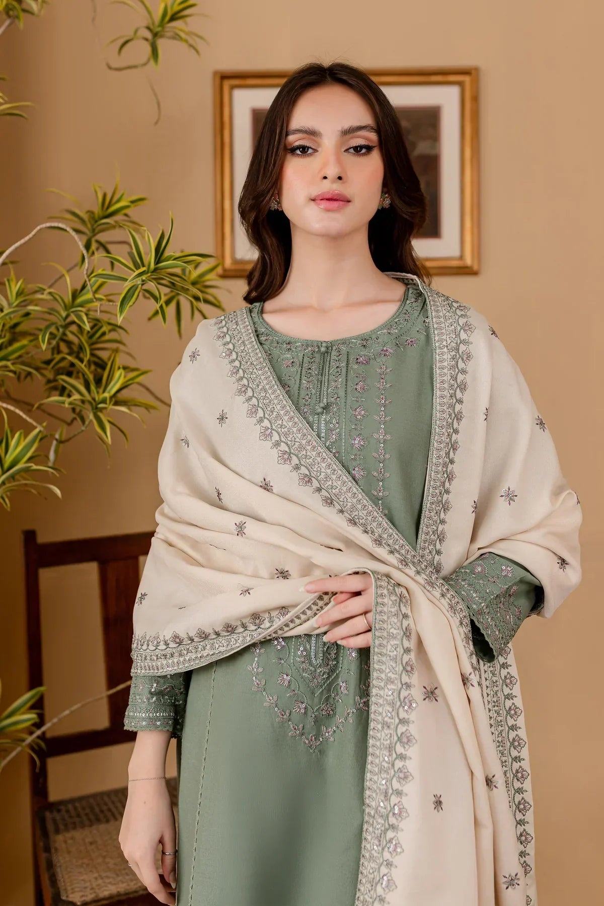 3PC Lawn Embroidered With Lawn Embroidered Dupatta-5029