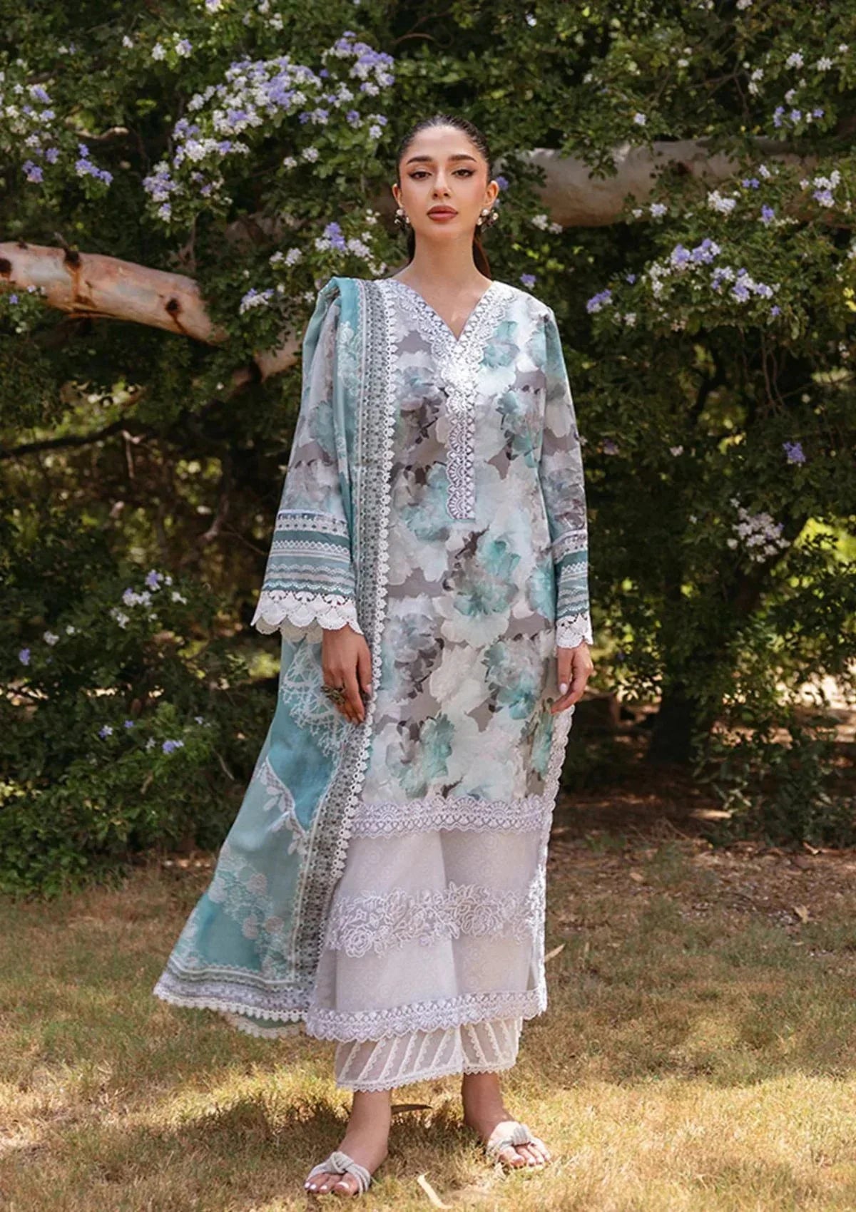 3PC Lawn Printed Shirt With Digital Printed Dupatta-1624