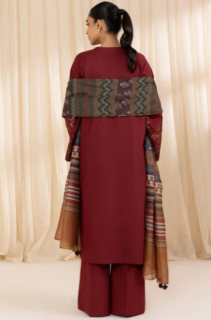 Lawn-3PC Embroidered Shirt with Digital Printed Jacquard Dupatta-5066