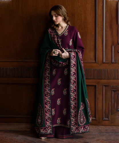 3PC Embroidered Shirt with Embroidered Dupatta-5168