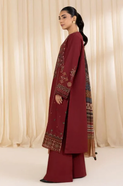 Lawn-3PC Embroidered Shirt with Digital Printed Jacquard Dupatta-5066