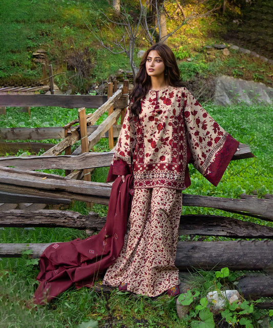 3PC LAWN PRINTED SHIRT WITH VOILE PRINTED DUAPTTA - 4012