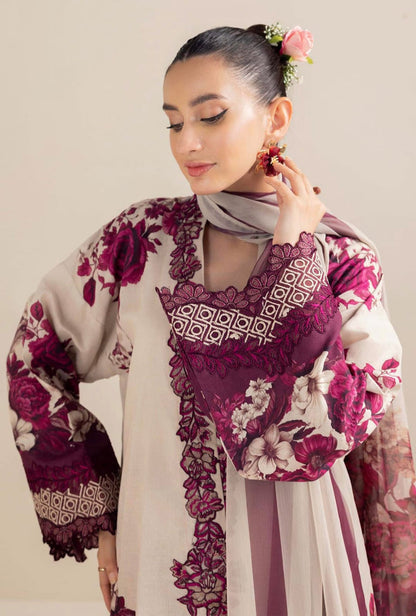 3PC LAWN PRINTED SHIRT WITH VOILE PRINTED DUAPTTA - 4018