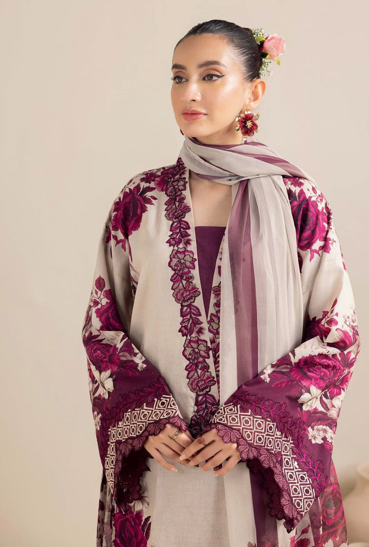 3PC LAWN PRINTED SHIRT WITH VOILE PRINTED DUAPTTA - 4018