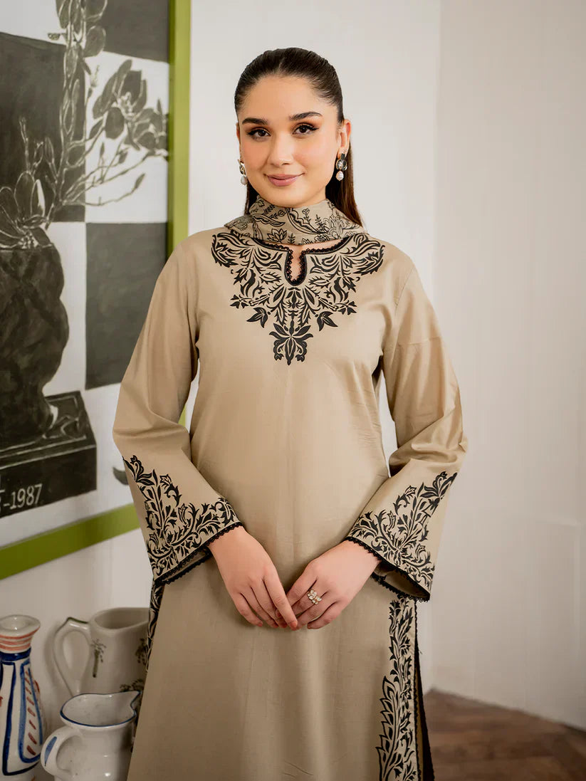 3PC Lawn Embroidered Shirt with Digital Printed Jacquard Dupatta-5093
