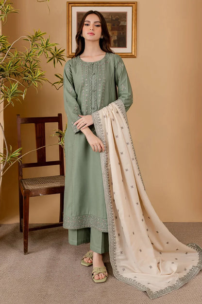 3PC Lawn Embroidered With Lawn Embroidered Dupatta-5029