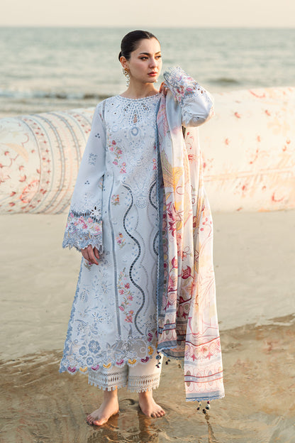 Lawn-3PC Embroidered Shirt with Digital Printed Jacquard Dupatta-1381