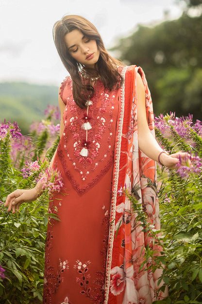 Lawn-3PC Embroidered Shirt with Digital Printed Jacquard Dupatta-1175