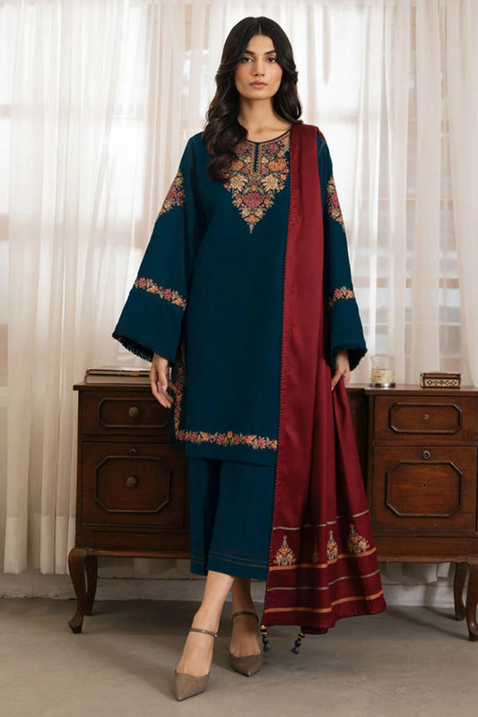 3PC Lawn Embroidered Shirt With Digital Printed Jacquard Dupatta-5226