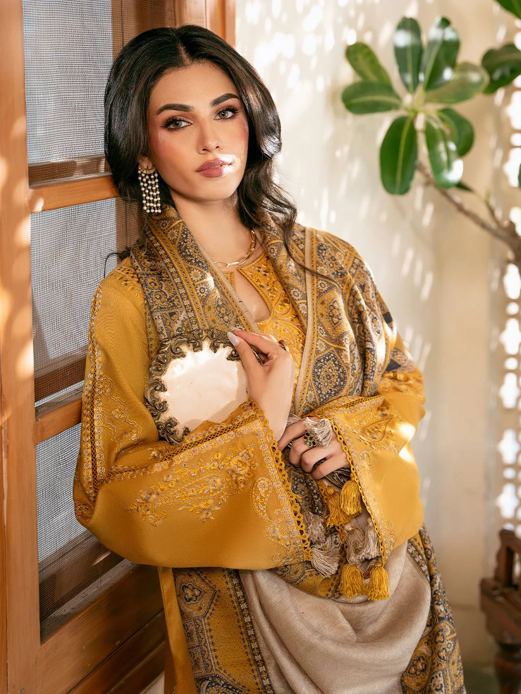 3PC Lawn Embroidered Shirt With Digital Printed Jacquard Dupatta-5039