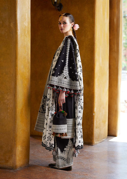 Lawn-3PC Embroidered Shirt with Organza Embroidered Dupatta-1372