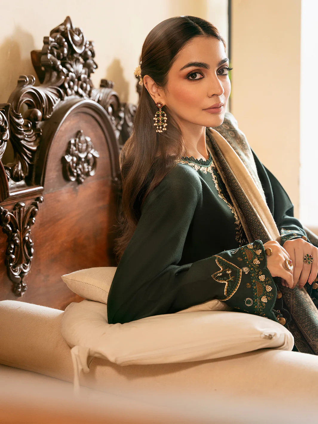 Lawn-3PC Embroidered Shirt with Digital Printed Jacquard Dupatta-5042