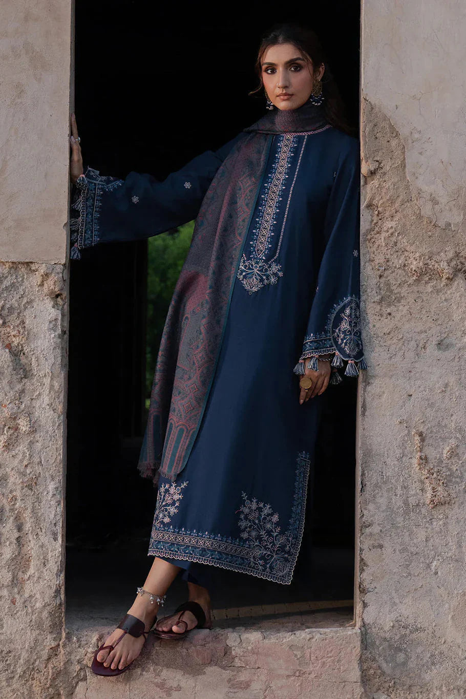 Lawn-3PC Embroidered Shirt With Digital Printed Jauqard Dupatta-5054