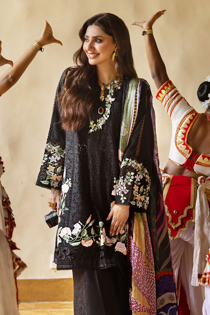 Lawn-3PC Embroidered Shirt with Digital Printed Jacquard Dupatta-1403