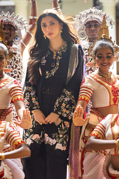 Lawn-3PC Embroidered Shirt with Digital Printed Jacquard Dupatta-1403