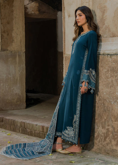 Lawn-3PC Embroidered Shirt with Digital Printed Jacquard Dupatta-5055