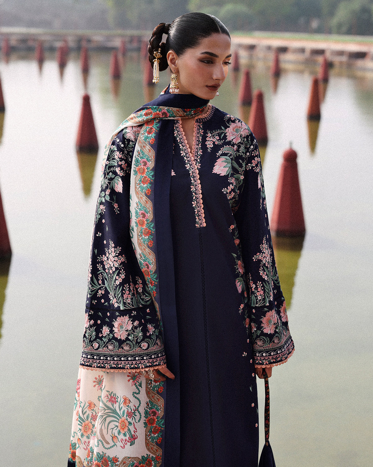 Lawn-3PC Embroidered Shirt With Digital Printed Jauqard Dupatta-5077