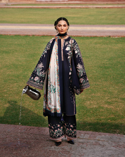 Lawn-3PC Embroidered Shirt With Digital Printed Jauqard Dupatta-5077