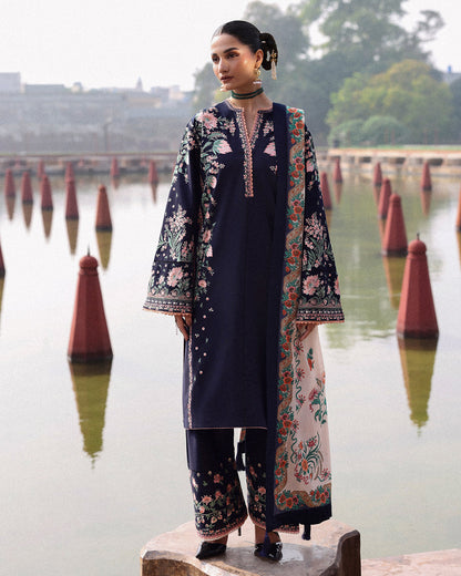 Lawn-3PC Embroidered Shirt With Digital Printed Jauqard Dupatta-5077