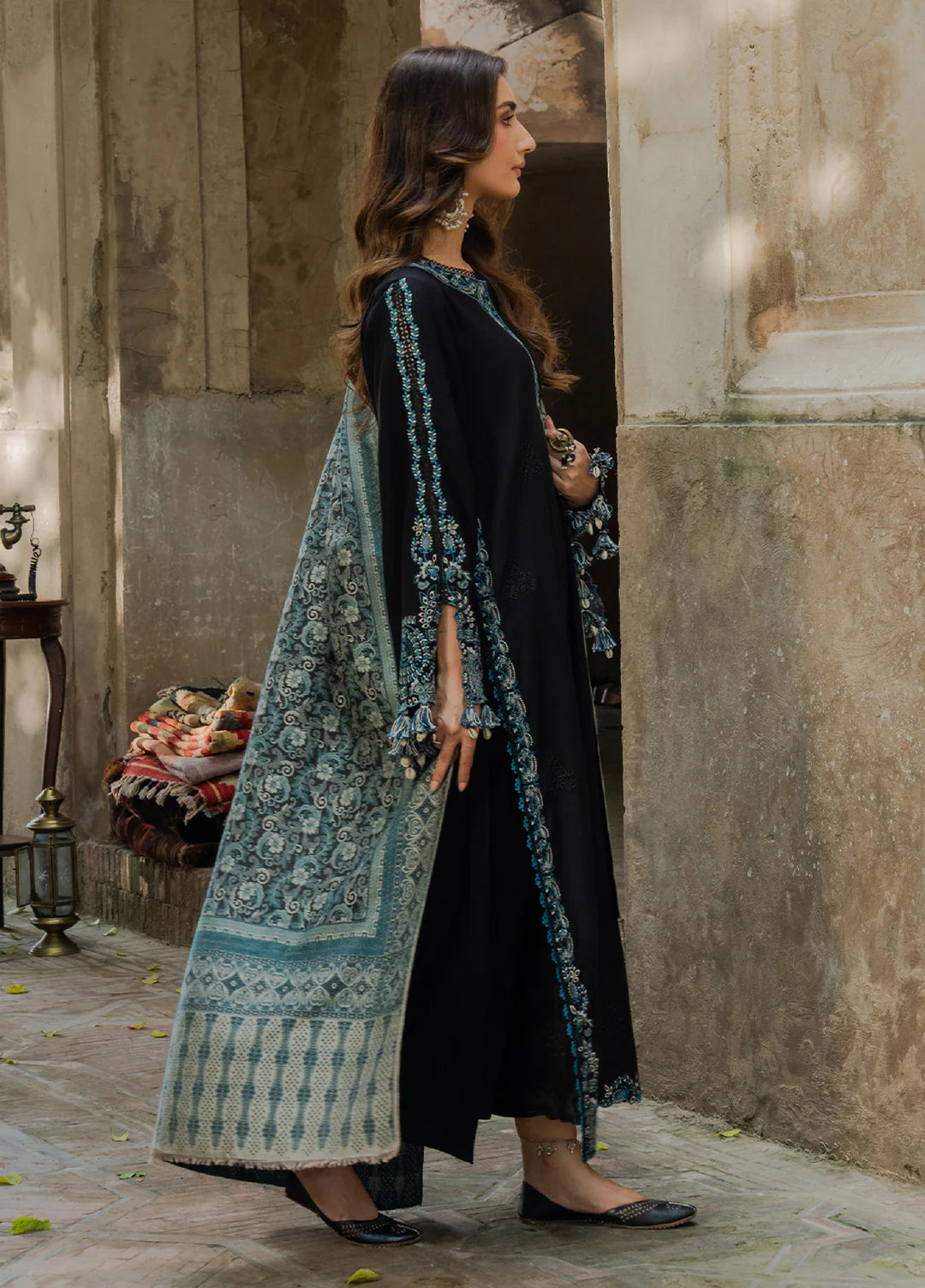 Lawn-3PC Embroidered Shirt With Digital Printed Jauqard Dupatta-5048