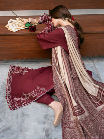 3PC Lawn Embroidered Shirt With Digital Printed Jauqard Dupatta-5118