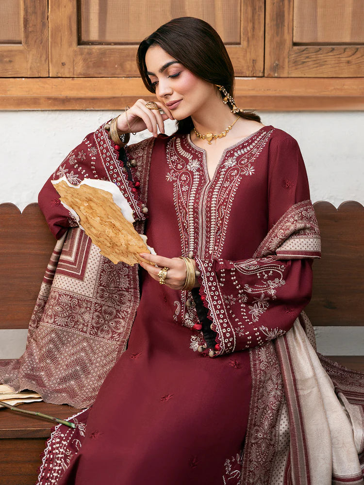 3PC Lawn Embroidered Shirt With Digital Printed Jauqard Dupatta-5118