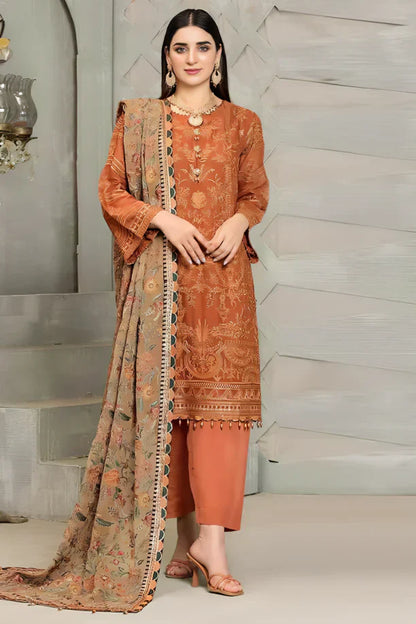 Lawn 3PC Embroidered with Chiffon Embroidered Dupatta-5182