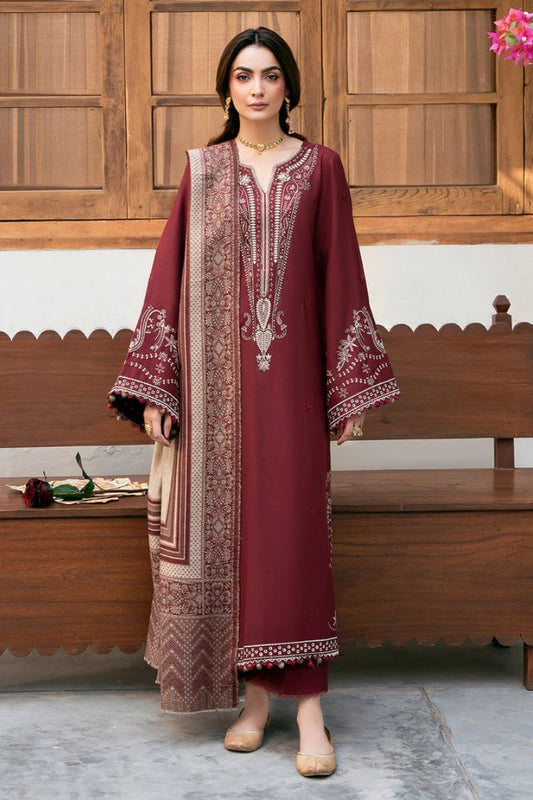 3PC Lawn Embroidered Shirt With Digital Printed Jauqard Dupatta-5118
