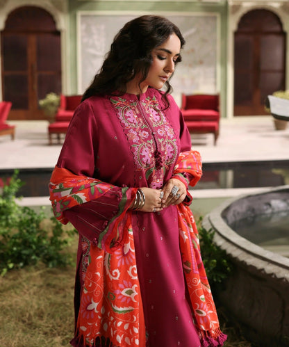 Lawn-3PC Embroidered With Digital Printed Jacquard Dupatta-5094