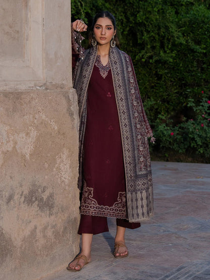 Lawn 3PC Embroidered Shirt with Digital Printed Jacquard Dupatta-5047