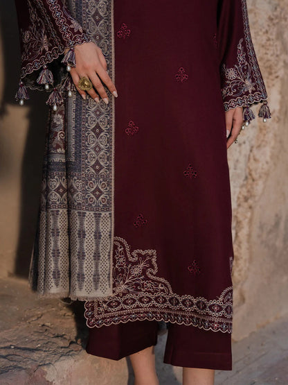 Lawn 3PC Embroidered Shirt with Digital Printed Jacquard Dupatta-5047