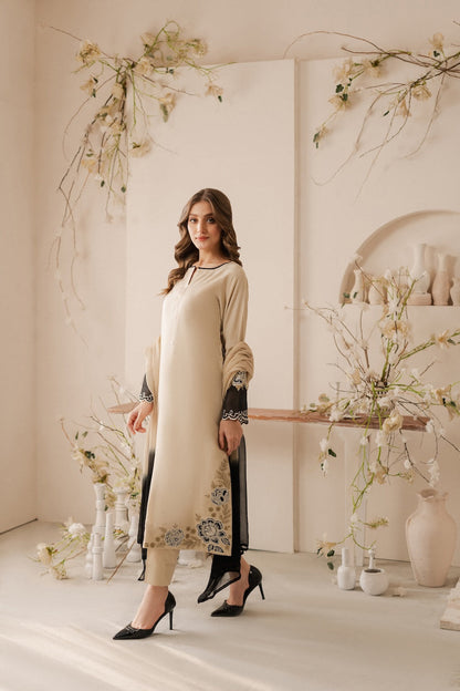 Lawn-3PC Embroidered Shirt with Chiffon Tie and Dye Dupatta- 5095