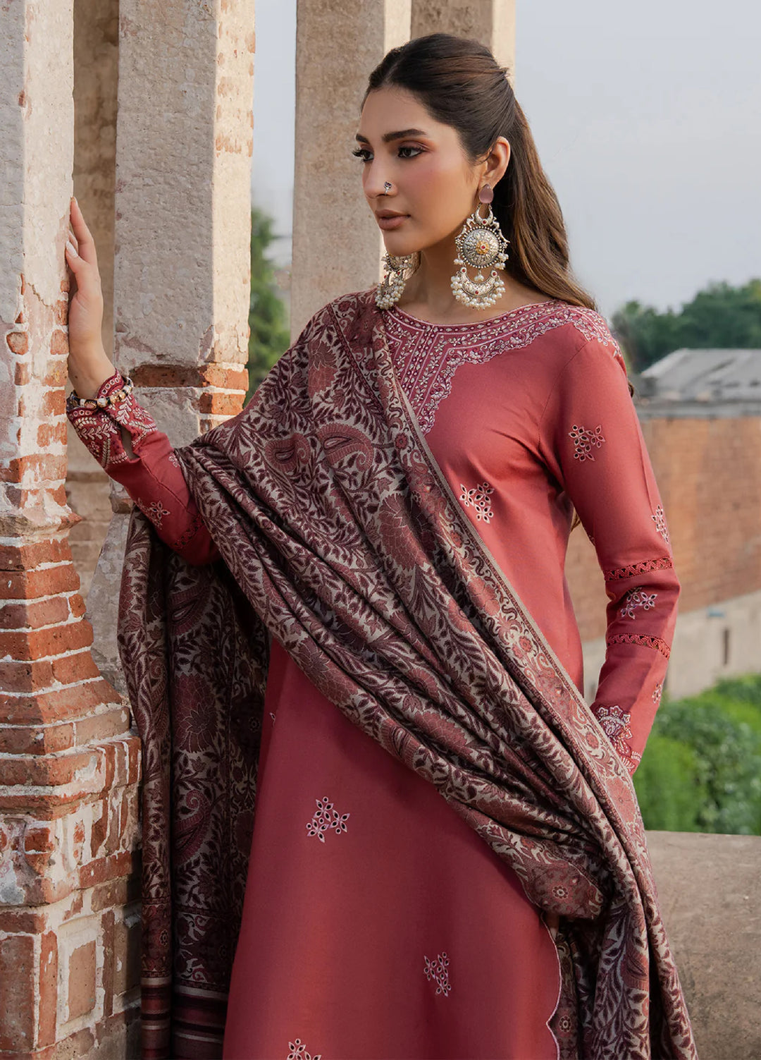 Lawn-3PC Embroidered Shirt with Digital Printed Jacquard Dupatta-5053
