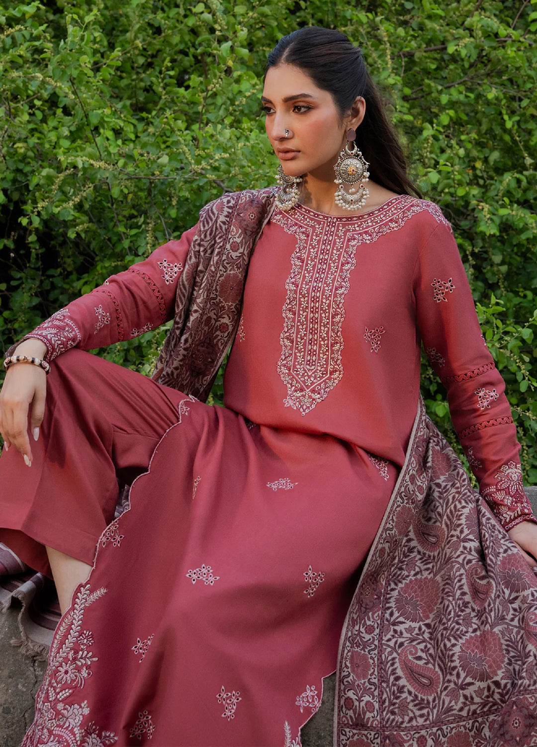 Lawn-3PC Embroidered Shirt with Digital Printed Jacquard Dupatta-5053