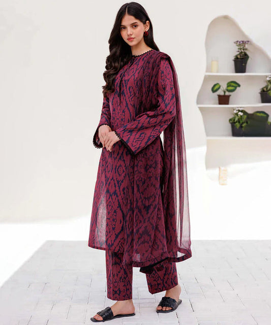3PC LAWN PRINTED SHIRT WITH VOILE PRINTED DUAPTTA - 4015